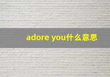 adore you什么意思